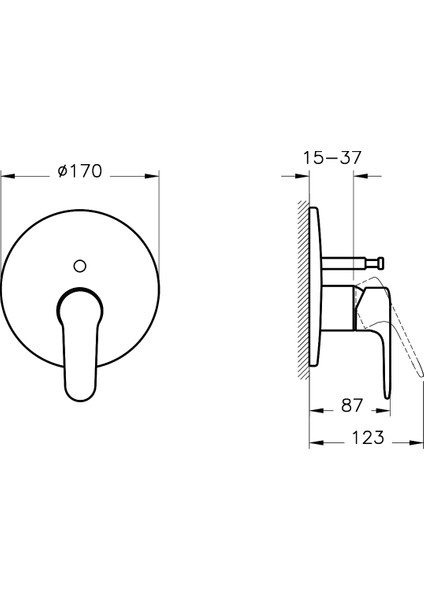 Root Round A4283074 Ankastre Banyo Bataryası, Soft Altın