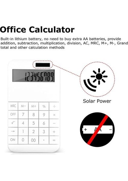 Ofis, Okul, Ev ve Iş Kullanımı Için Büyük LCD Ekranlı Temel Standart Hesap Makinesi 12 Haneli Masaüstü Hesap Makinesi (Yurt Dışından)