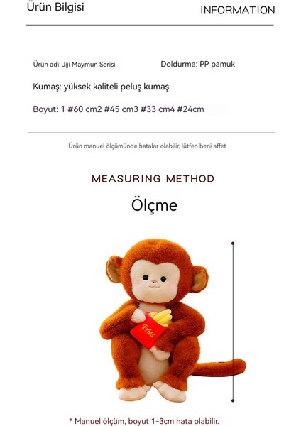 24CM Karikatür Patates Kızartması Peluş Oyuncak Küçük Maymun Bez (Yurt Dışından) indirimleri