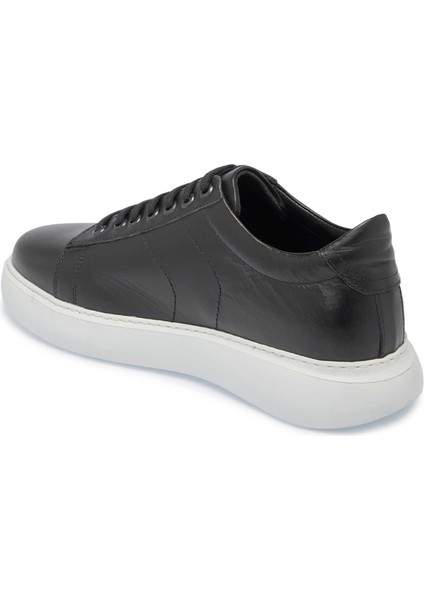 Siyah Hakiki Deri Erkek Sneaker - E25I1AY57222-A23