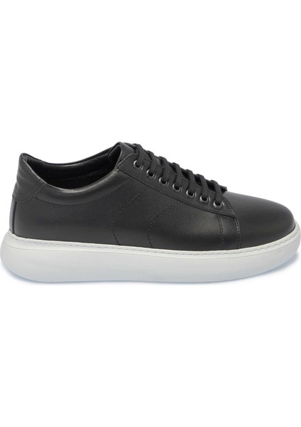 Siyah Hakiki Deri Erkek Sneaker - E25I1AY57222-A23