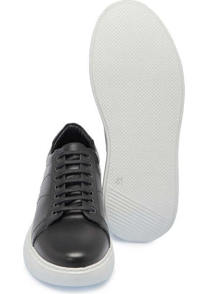 Siyah Hakiki Deri Erkek Sneaker - E25I1AY57222-A23