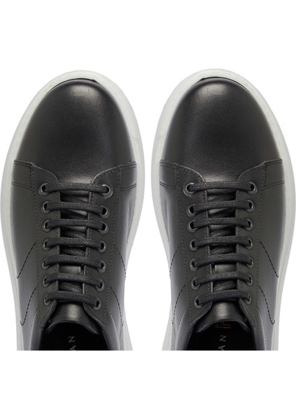 Siyah Hakiki Deri Erkek Sneaker - E25I1AY57222-A23