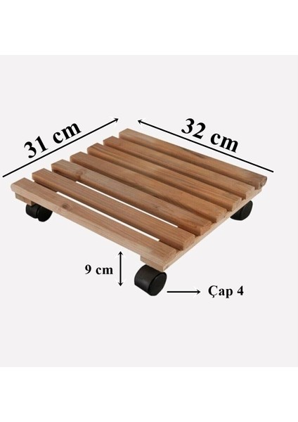 Ahşap Saksı Altlığı Damacana Tüp Saksı Sehpası
