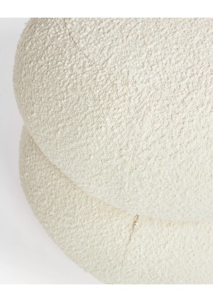 Çift Katmanlı Şık Puf - Kadife ve Bouclé Kumaşlı Dekoratif Oturma Alternatifi