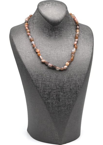 Ay Taşı ( Çelik Klipsli ) Doğal Taş Kolye Mercimek Kesim fiyatları