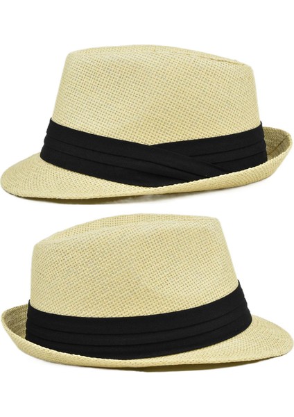 Gündelik Moda Silindir Şapka Erkek Hasır Şapka Güneş Şapkası (Yurt Dışından) fırsatları