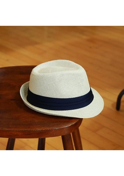 Gündelik Moda Silindir Şapka Erkek Hasır Şapka Güneş Şapkası (Yurt Dışından) indirimleri