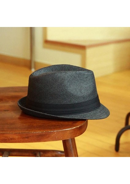 Gündelik Moda Silindir Şapka Erkek Hasır Şapka Güneş Şapkası (Yurt Dışından) fırsatları