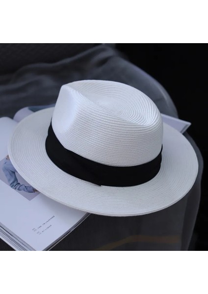 Beyaz Gündelik Çok Yönlü Geniş Kenarlı Hasır Şapka Erkek Yazlık Şapka Güneş Şapkası (Yurt Dışından) fiyatları