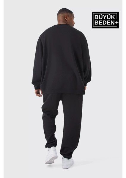 Erkek Büyük Beden Paça Lastikli New York Baskılı Ince Eşofman Altı SPR25BEA48 modelleri