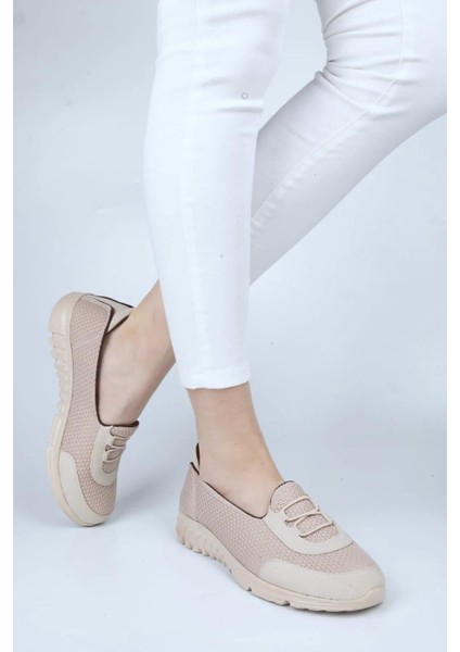 Kadın Fileli Rahat Memory Taban Bağlı Sneaker