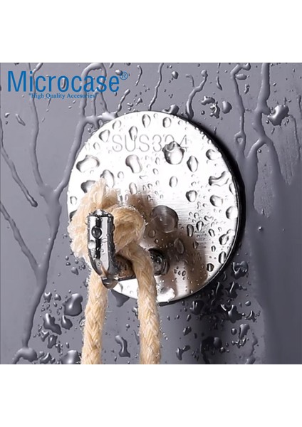 Yapışkanlı Paslanmaz Çelik Banyo Mutfak Eşya Havlu Vb Metal Askılık Yuvarlak Tasarım - AL4935 2 Adet