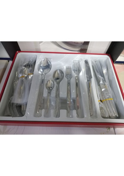 72 Parça 12 Kişilik Kutulu Çatal Kaşık Bıçak Takımı Ela Sade modelleri