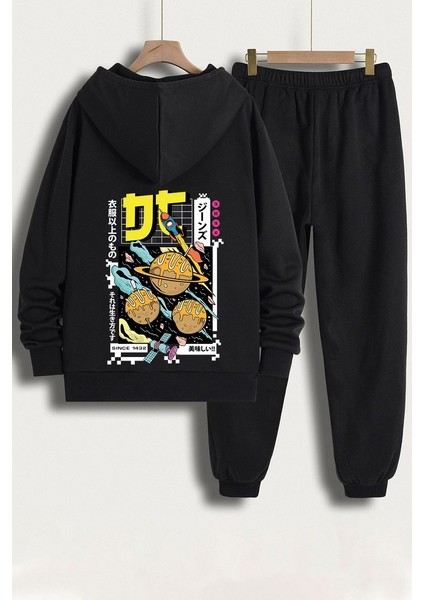 Uygun Tarz Unisex Tokoyaki Baskılı Eşofman Takımı