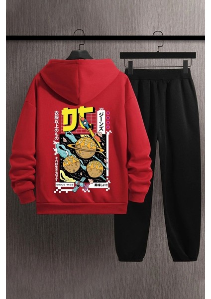 Uygun Tarz Unisex Tokoyaki Baskılı Eşofman Takımı