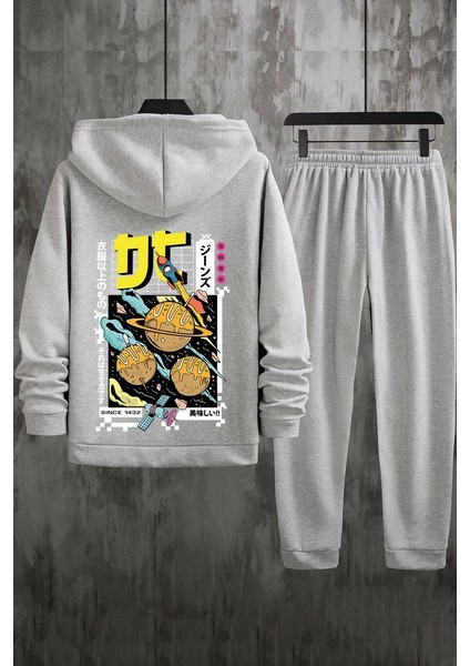 Uygun Tarz Unisex Tokoyaki Baskılı Eşofman Takımı