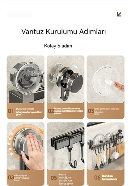 Pratik Vantuzlu Mutfak Asması Aletler Için (Yurt Dışından)