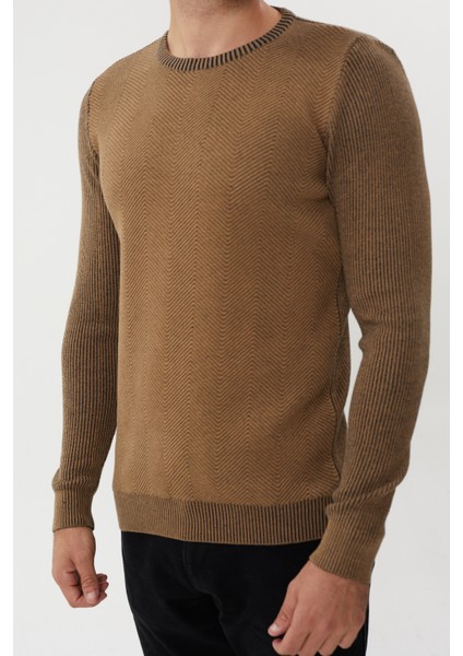 3636 Bisiklet Yaka Kendinden Desenli Çelik Örgü Erkek Kazak fiyatları