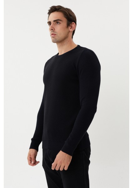 3636 Bisiklet Yaka Kendinden Desenli Çelik Örgü Erkek Kazak fiyatları