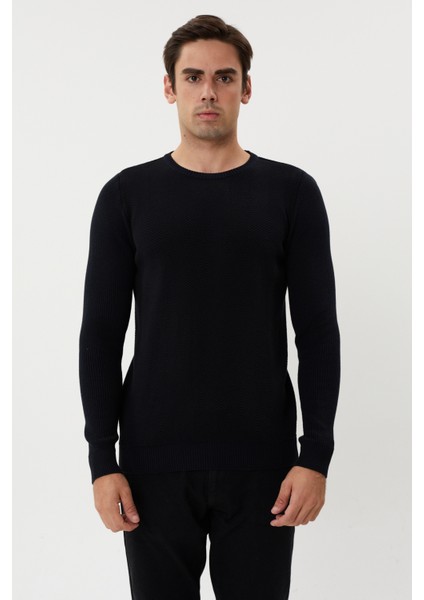 3636 Bisiklet Yaka Kendinden Desenli Çelik Örgü Erkek Kazak indirimleri