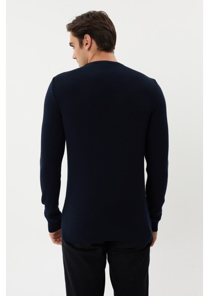 3636 Bisiklet Yaka Kendinden Desenli Çelik Örgü Erkek Kazak indirimleri