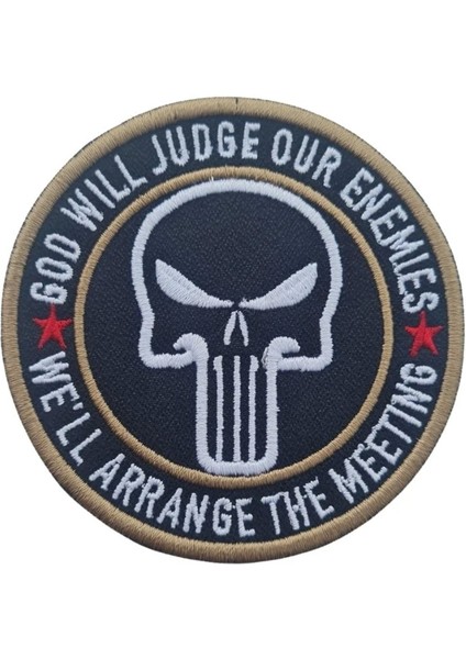 God Wıll Judge Our Enemıes Tactıcal Patch-Tan-Siyah