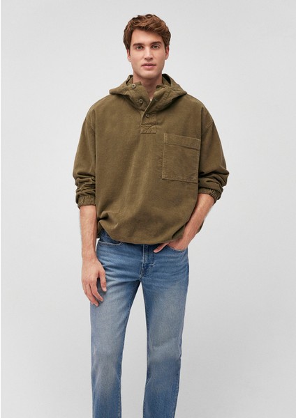 Kapüşonlu Haki Sweatshirt 0211215-88487