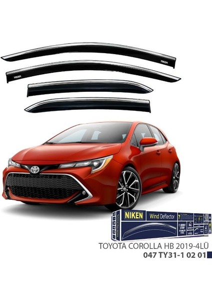 Toyota Corolla Hb Niken Kromlu Cam Rüzgarlığı 4lü 2019 ve Üstü