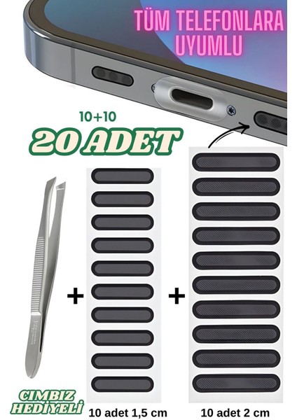 20 Adet Cep Telefonu Hoparlör Toz Önleyici Koruma Sticker Iphone Samsung Xiaomi Toz Bandı