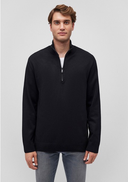 Yarı Fermuarlı Dik Yaka Siyah Kazak 0710256-900 modelleri