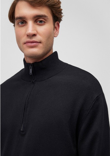 Yarı Fermuarlı Dik Yaka Siyah Kazak 0710256-900 indirimleri