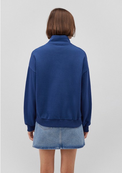Mavi Logo Baskılı Yarı Fermuarlı Lacivert Sweatshirt 1S10179-82625 fırsatları