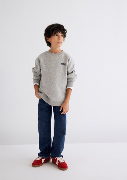 Logo Baskılı Gri Sweatshirt 6S10055-88468