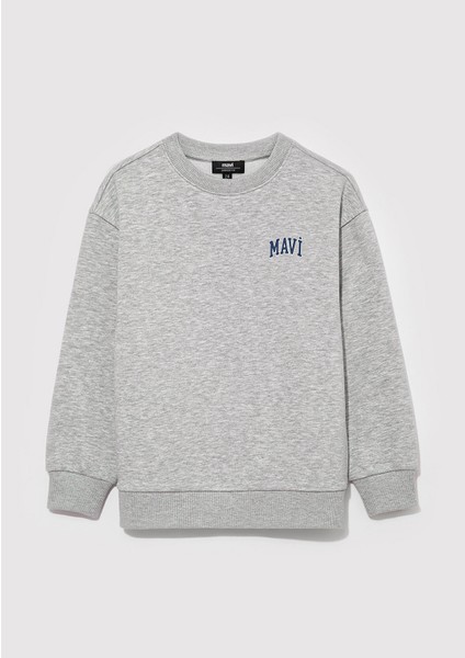 Logo Baskılı Gri Sweatshirt 6S10055-88468