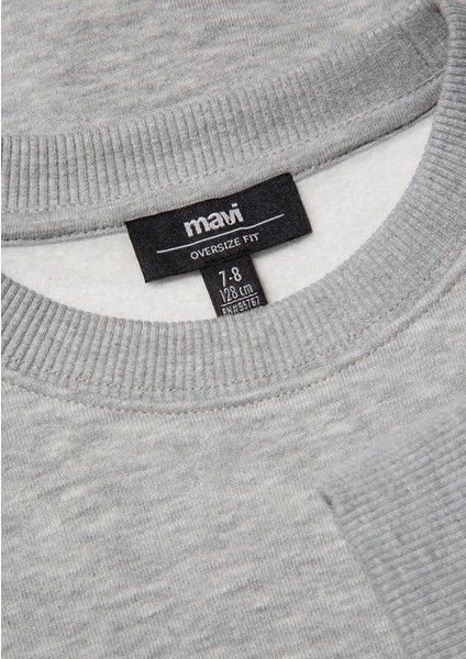 Logo Baskılı Gri Sweatshirt 6S10055-88468
