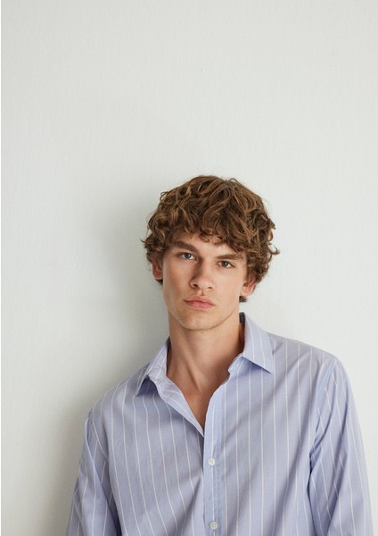 Çizgili Lila Gömlek 0211108-70530 fiyatları