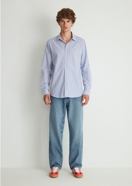 Çizgili Lila Gömlek 0211108-70530 modelleri