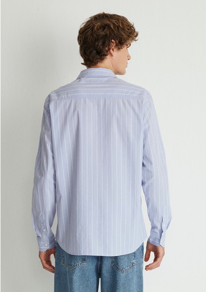 Çizgili Lila Gömlek 0211108-70530 fırsatları