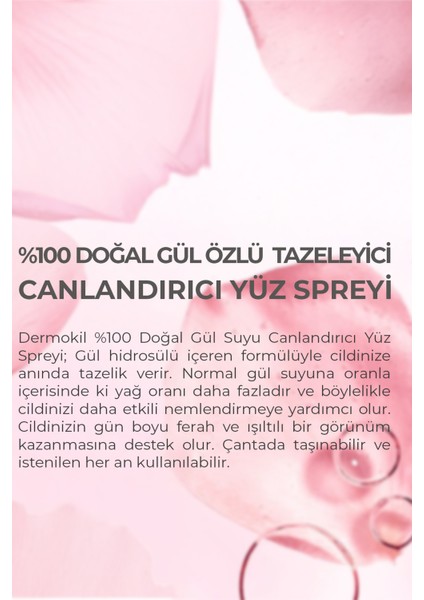 %100 Doğal Gül Suyu Canlandırıcı Tazeleyici Yüz Spreyi fırsatları