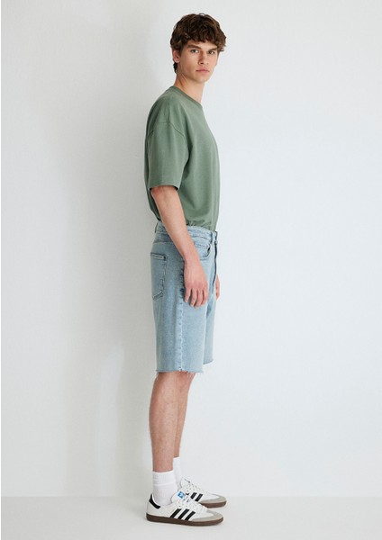Isac 90lar Vintage Açık Mavi Jean Şort 0410679-87140