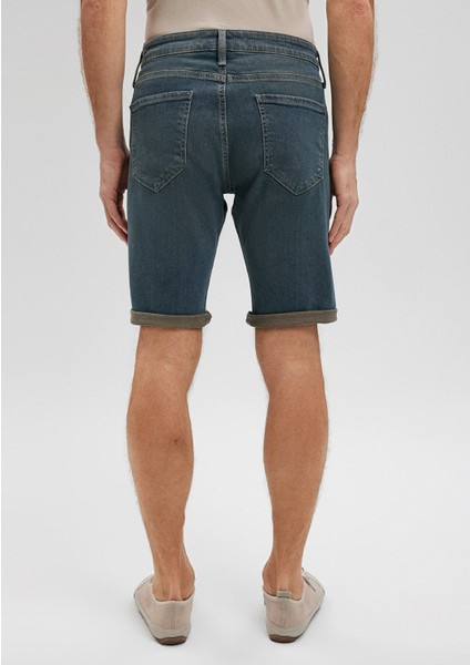Tim Mavi Black Puslu Mavi Jean Şort 0428487151