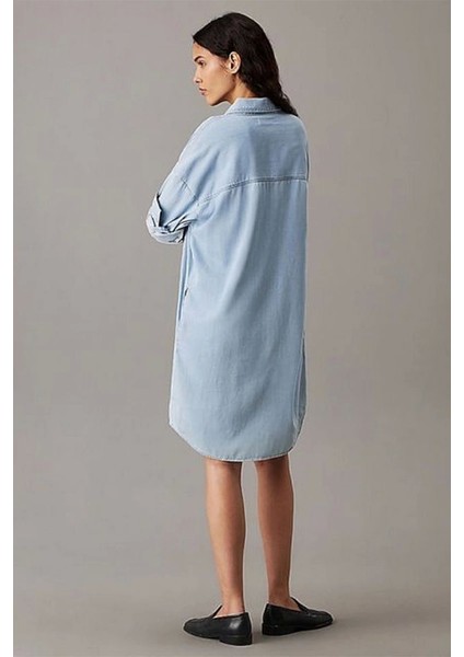 Loose Shırt Lyocell Denım Dress fiyatları