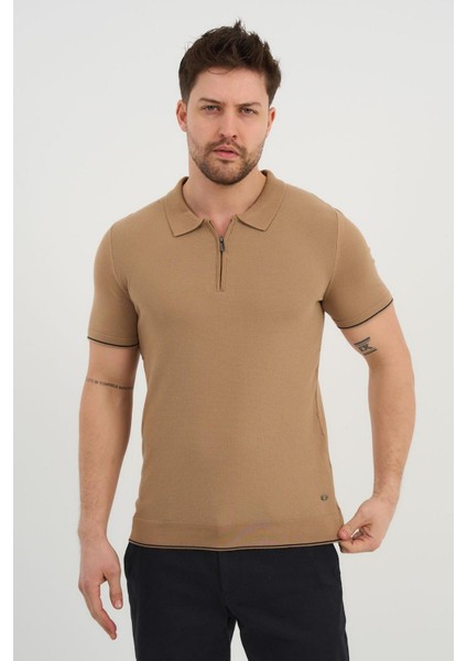 Erkek Polo Yaka Fermuarlı Triko T-Shirt (AG-50025) fiyatları