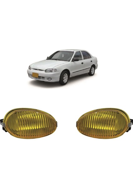 Hyundai Accent Sağ-Sol Sarı Sis Lambası Set 1998-1999