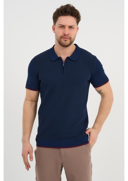 Erkek Polo Yaka Fermuarlı Triko T-Shirt (AG-50025) fırsatları