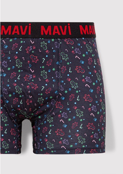 Yılbaşı Temalı Baskılı Lacivert Boxer 0911772-70490