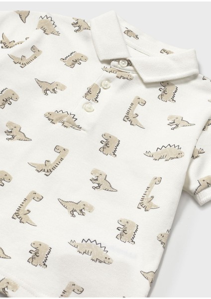 Erkek Bebek Yakalı Tshirt Dinazorlu modelleri