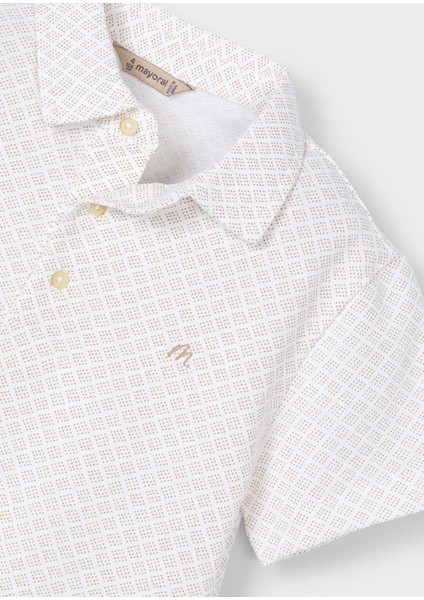 Erkek Çocuk Baskılı Yakalı Tshirt Bej fırsatları