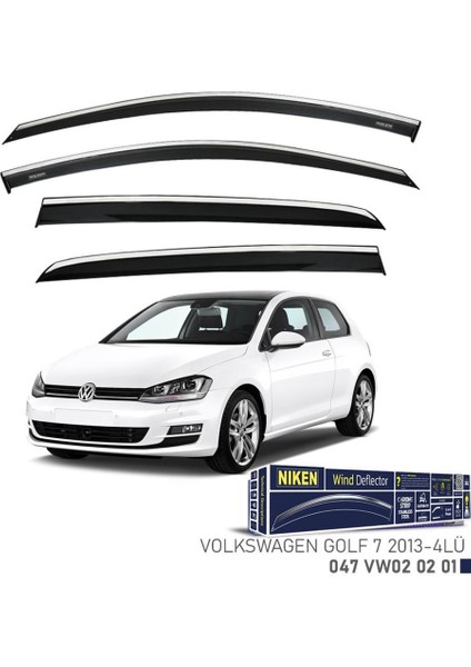 Volkswagen Golf 7 Niken Kromlu Cam Rüzgarlığı 4lü Set